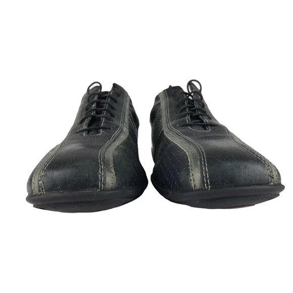 Push Footwear Mens‎ Black Leather Lace Up Low Top Sneaker Shoes Size US 10.5D - Picture 3 of 9